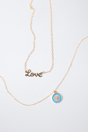LOVE AND TAG NECKLACE 2-PACK — Golden 2