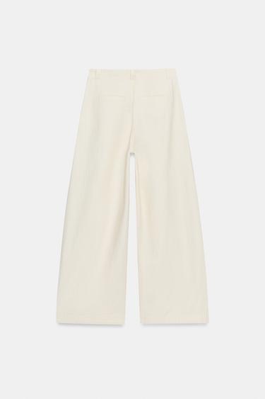 ZW COLLECTION OVERSIZE TROUSERS - Ecru by Zara - Image 7