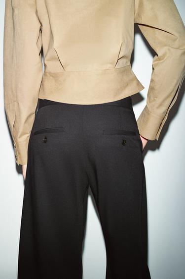 PANTALON BARREL TAILLE NORMALE - Noir de Zara - Image 5