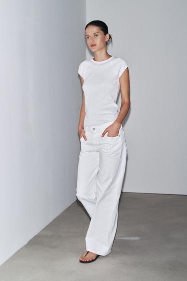 ZW COLLECTION WIDE-LEG LOW-RISE JEANS - White by Zara - Image 3