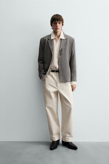 PANTALÓN CHINO RELAXED FIT - Blanco roto de Zara