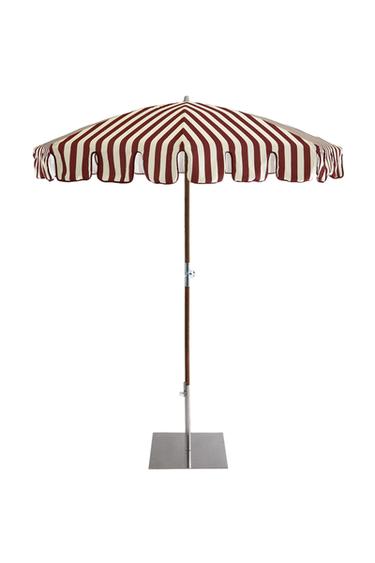 CONTRAST PIPING ASH UMBRELLA (ø 200CM) - Ecru / Red by Zara