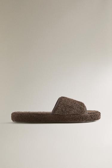 FLATFORM TERRY SLIPPERS - Brown by Zara