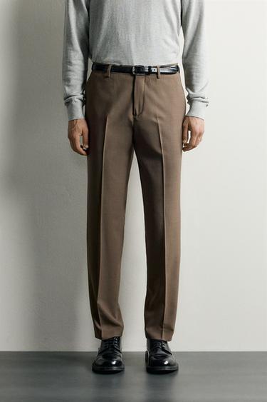 REGULAR FIT SUIT PANTS — taupe brown 2