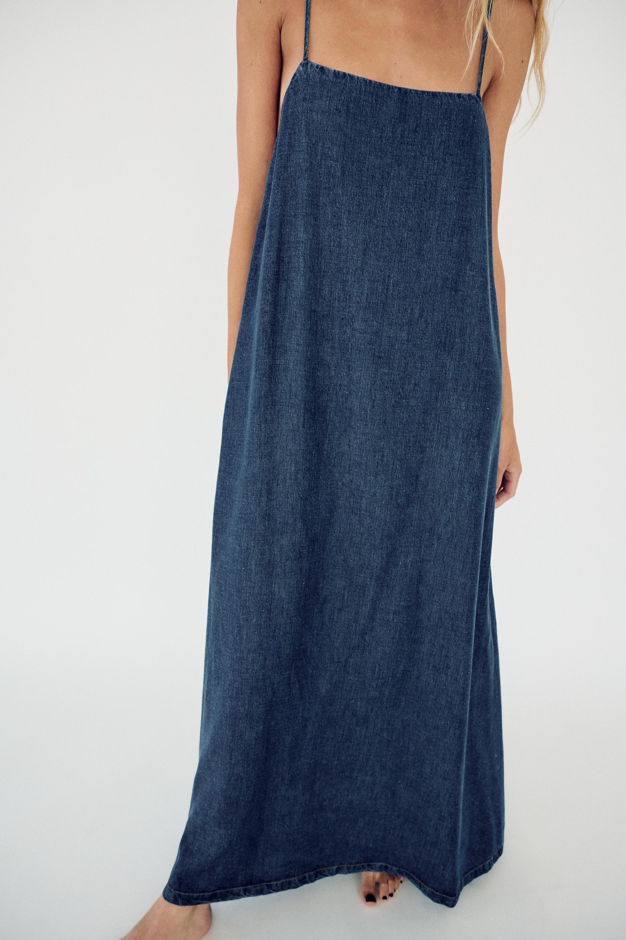 ROBE EN JEAN TRF FLUIDE Indigo fonce ZARA France