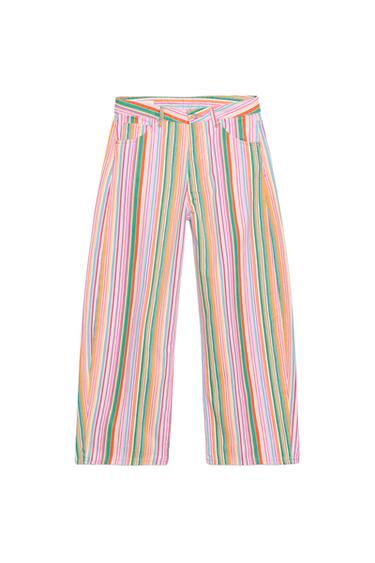 Zara TRF MID-RISE STRIPED BAGGY JEANS - Striped