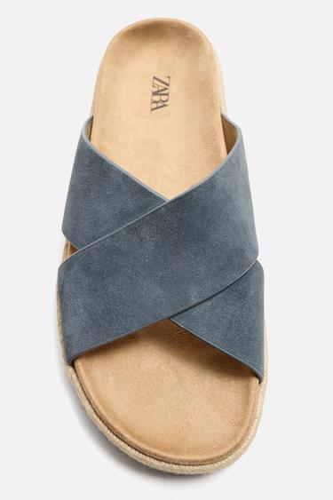 CROSSOVER LEATHER SANDALS - Blue by Zara - Image 2
