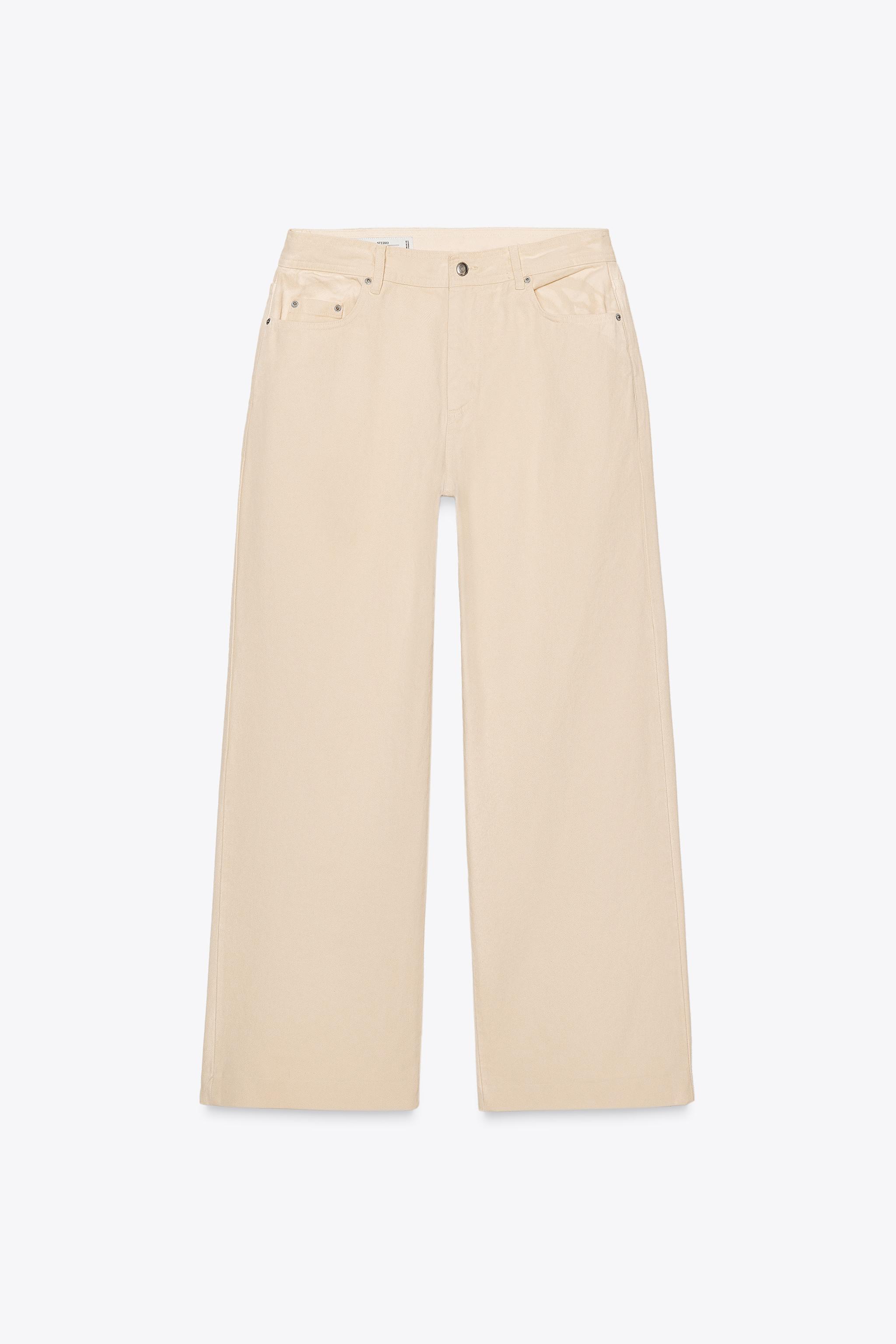 LIMITED EDITION MID-RISE RELAXED JEANS - Ecru | ZARA United