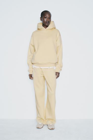 STRAIGHT PLUSH TROUSERS - Light yellow by Zara - Image 0