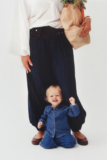 PANTALÓN DENIM BOLSILLO - Azul medio de Zara