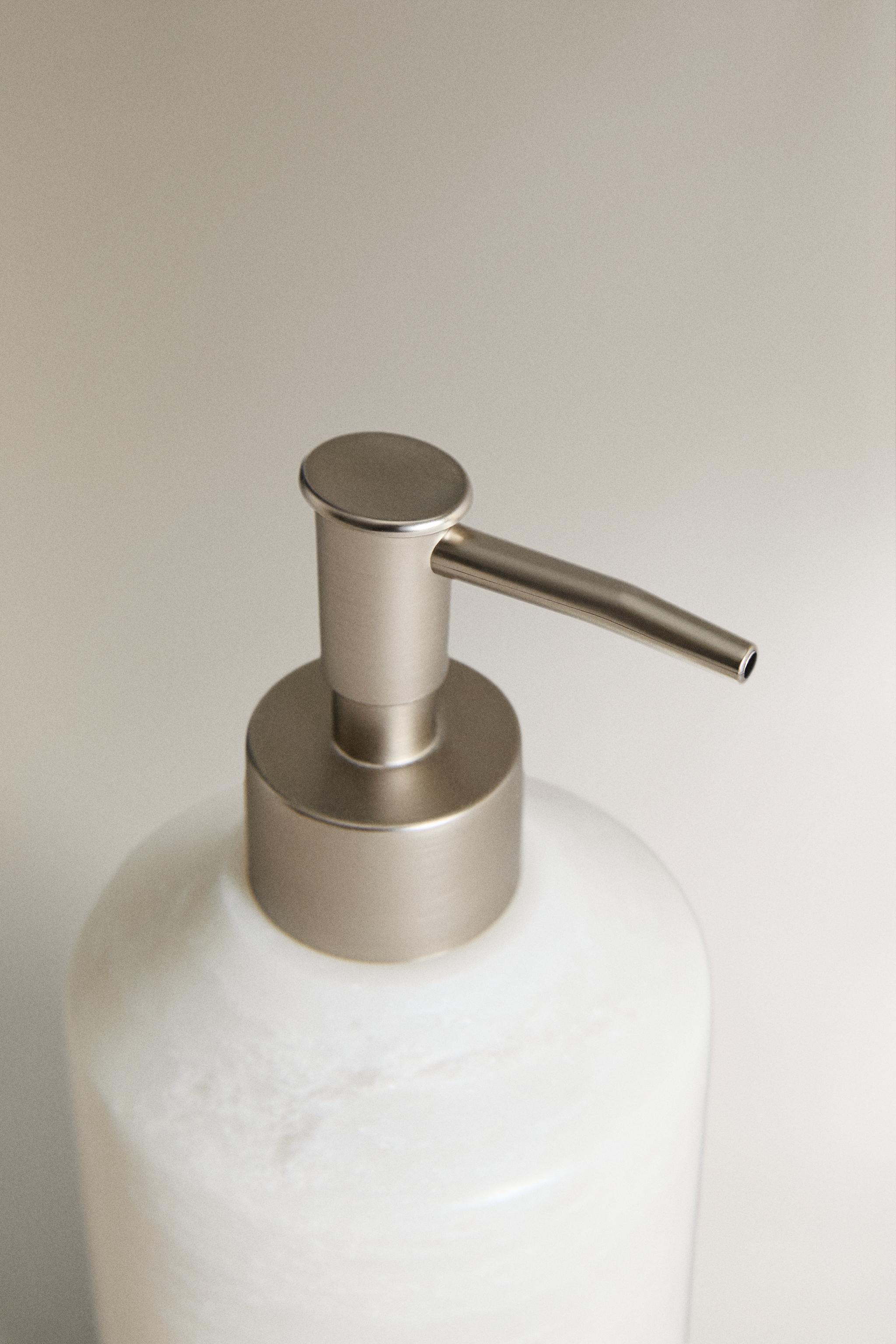 WHITE MARBLE SOAP DISPENSER — white