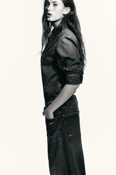 SHIRT-STYLE BODYSUIT WITH SHOULDER PADS - Blue by Zara - Image 5