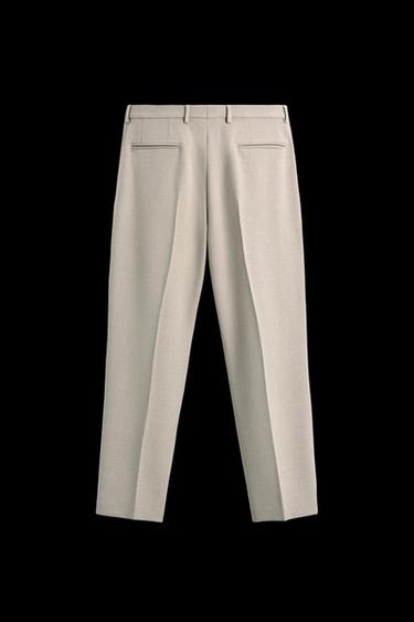 SLIM FIT SUIT TROUSERS - Sand / Marl by Zara