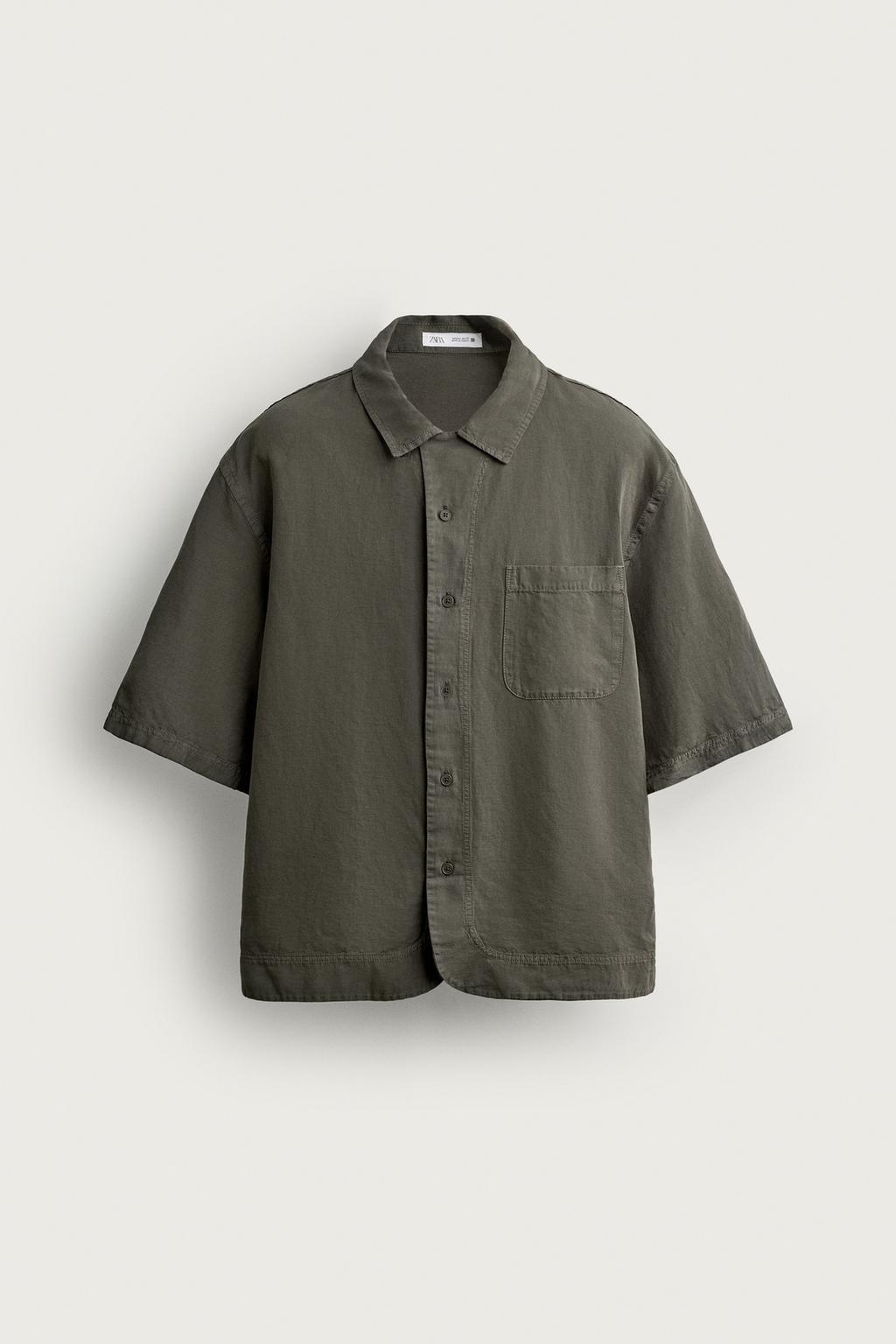 WASHED COTTON/LINEN SHIRT