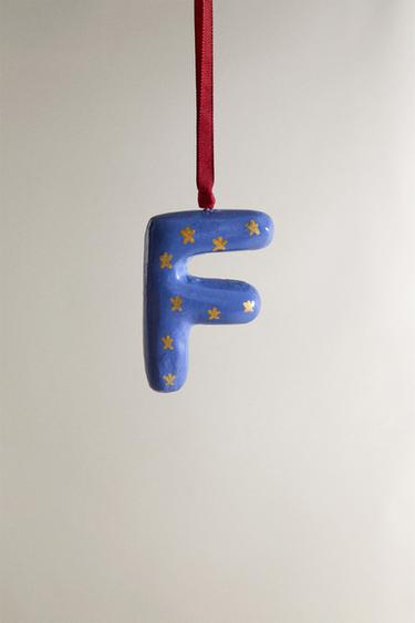 LETTER F CHRISTMAS TREE DECORATION - Blue by Zara - Image 0