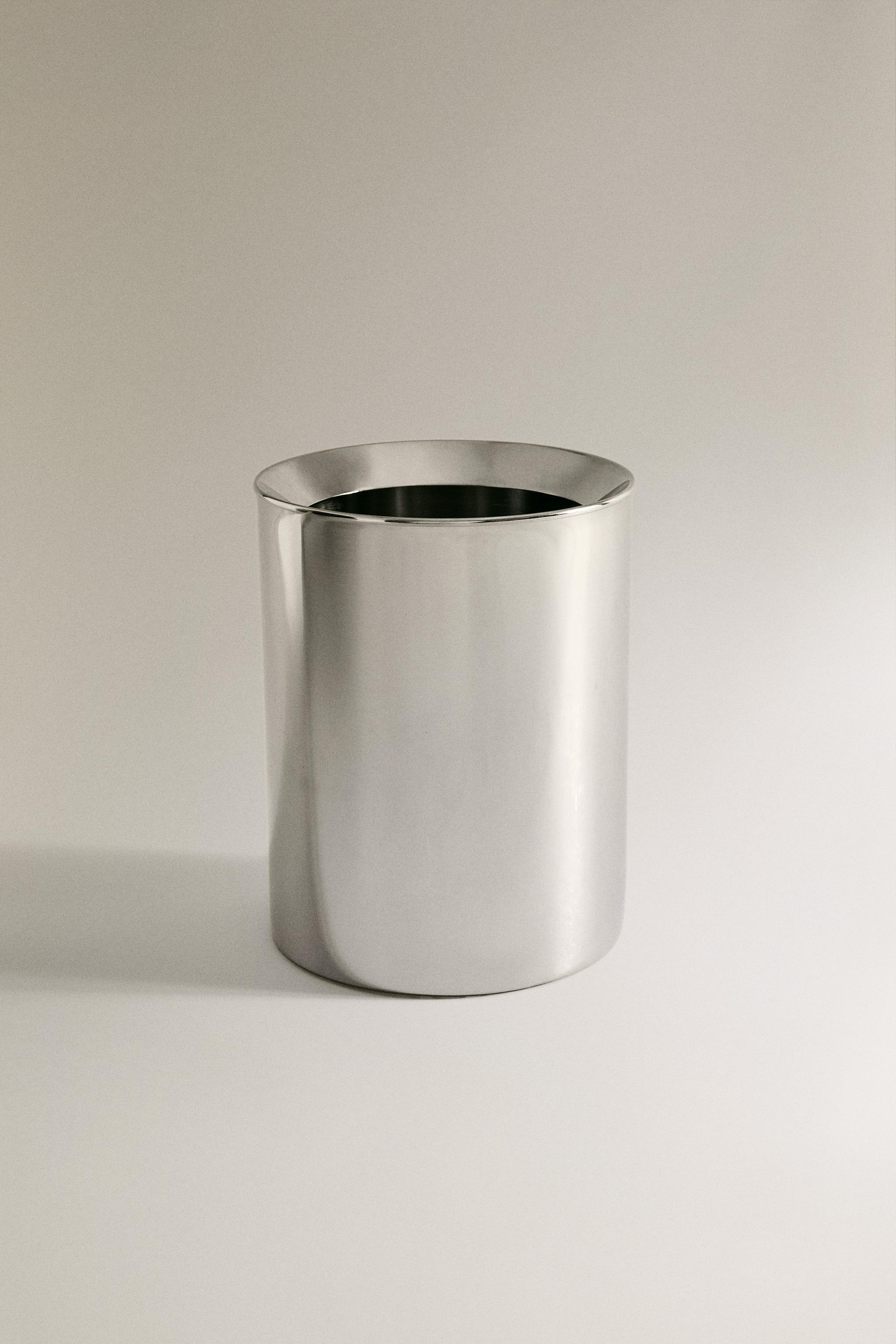 SHINY METAL BATHROOM BIN - Silver | ZARA United States
