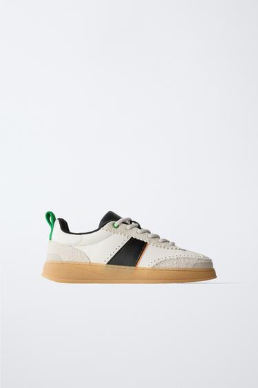 LEATHER SNEAKERS - White by Zara