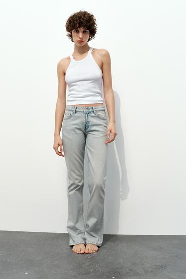 T-SHIRT HALTER CÔTELÉ - Blanc de Zara - Image 0