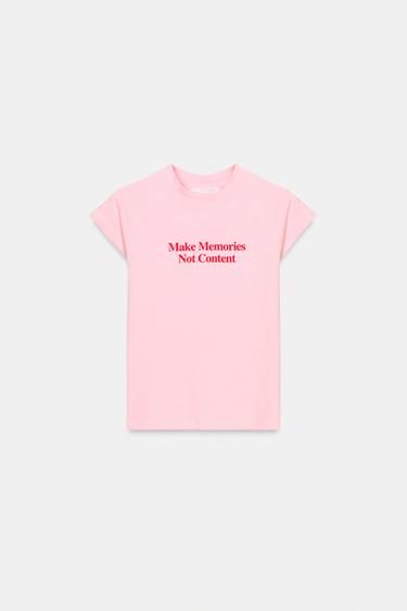SLOGAN T-SHIRT - Pink by Zara