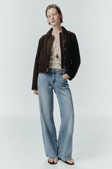Zara STRAIGHT CUT HIGH WAIST JEANS ZW COLLECTION - Light blue