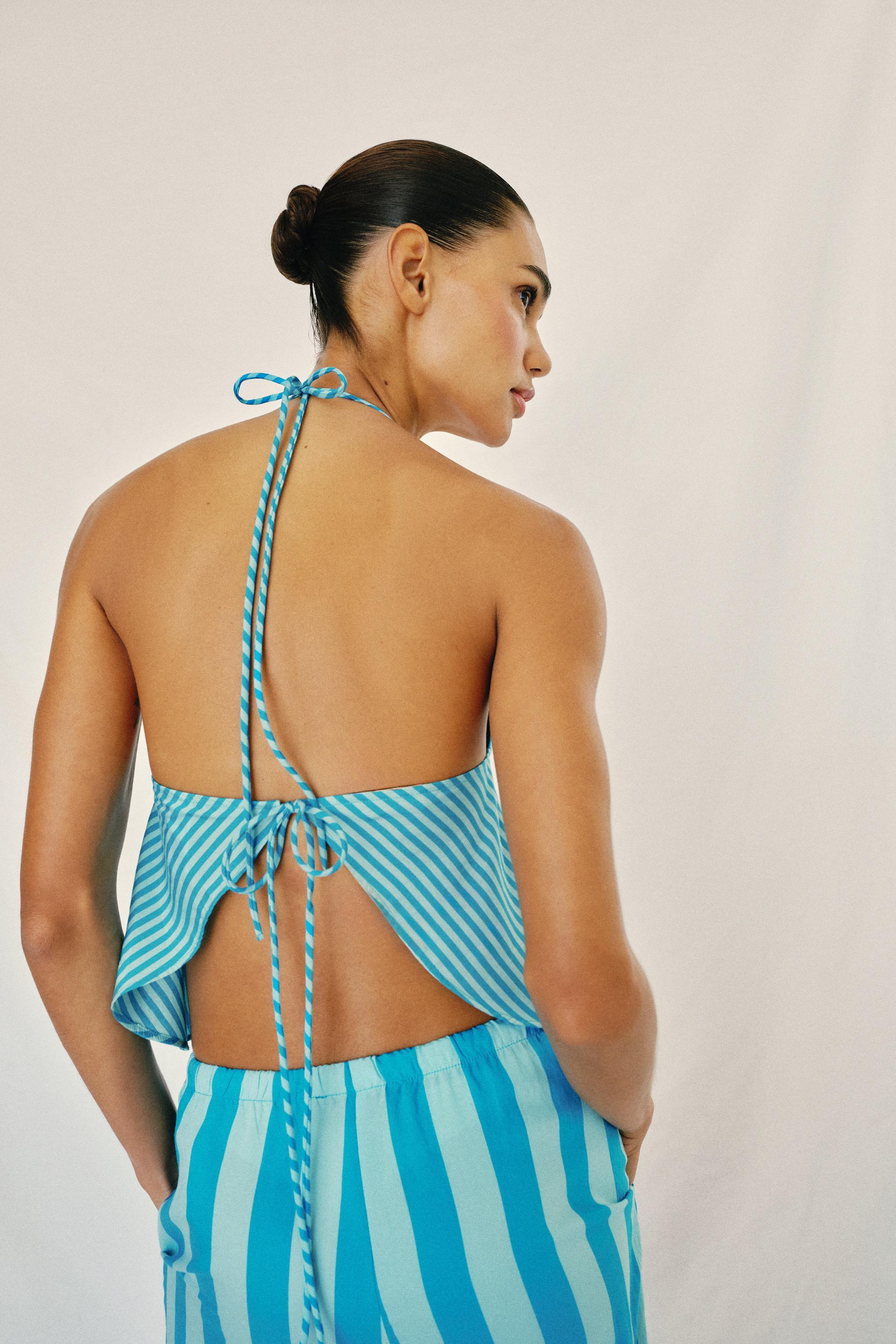 STRIPED OPEN BACK TOP