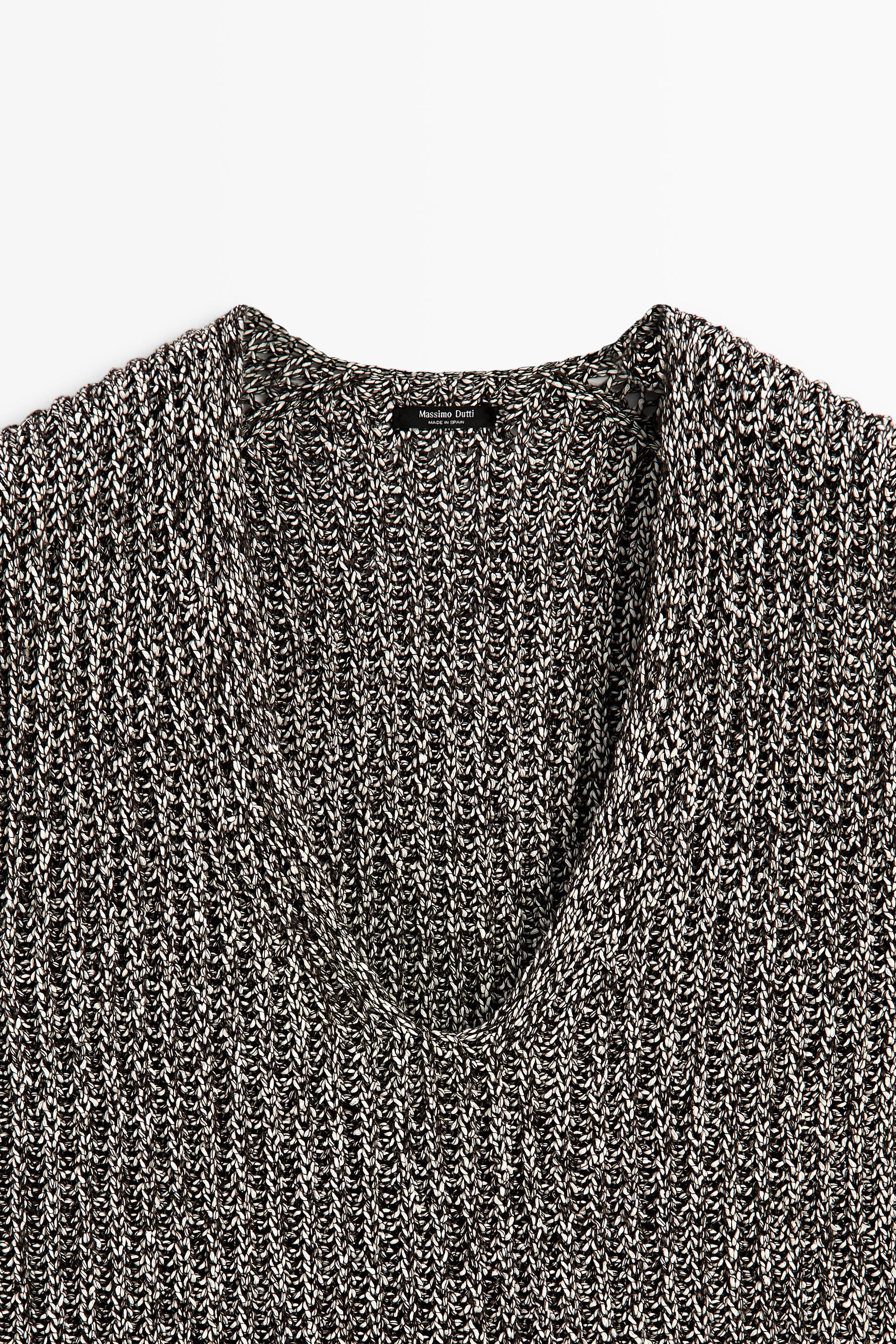 Top en maille chinée de coton mélangé