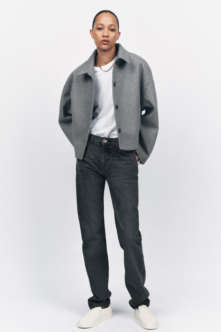ZW COLLECTION SHORT JACKET Grey ZARA Australia