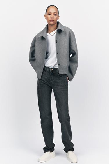 CHAMARRA CORTA ZW COLLECTION - Gris de Zara