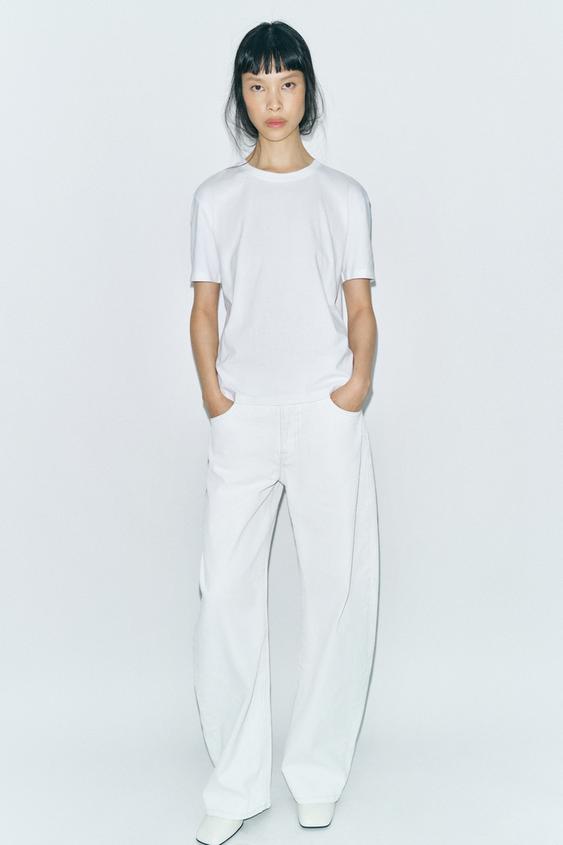 CAMISETA DE ALGODÃO - Branco da Zara - Imagem 0