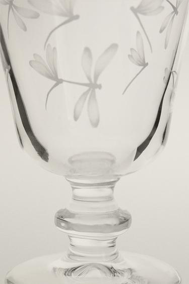 DRAGONFLY TRANSFER WINE GLASS - White by Zara - Image 2