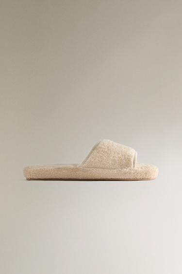 CHINELO FLATFORM ALGODÃO TURCO - Bege da Zara - Imagem 0