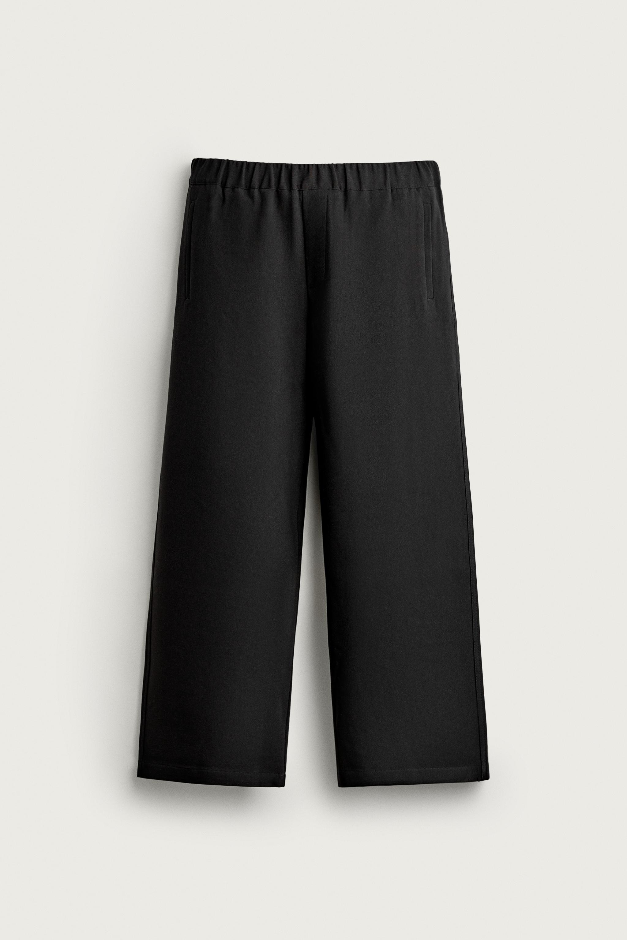 Zara Dökümlü Geniş Paça Pantolon görsel 6