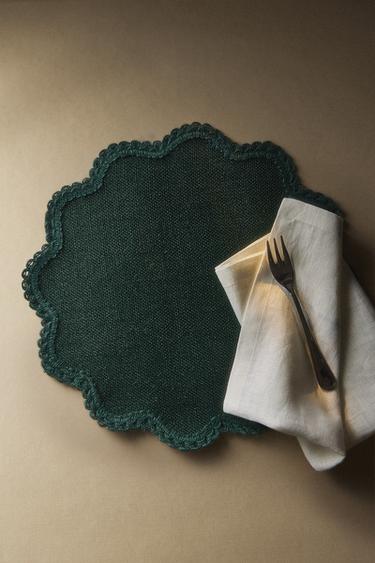 TOVAGLIETTA AMERICANA IUTA CROCHET NATALE - Verde di Zara