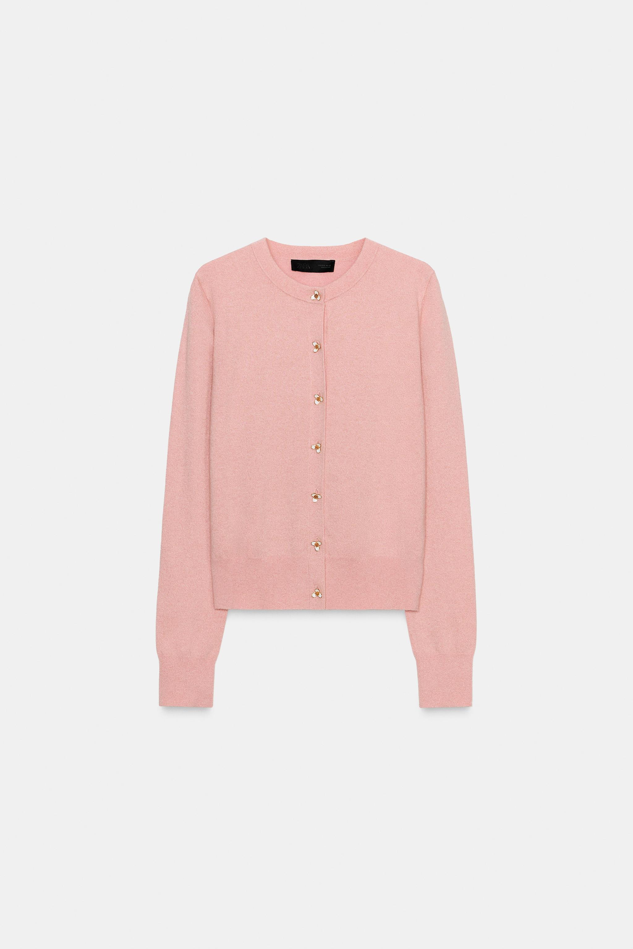 GILET EN MAILLE À BOUTONS FLEUR