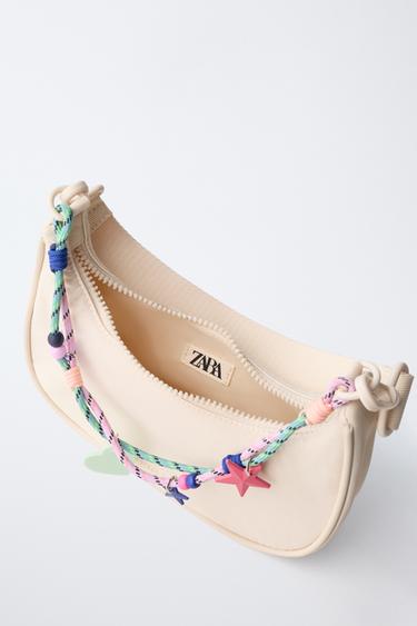 SHOULDER BAG WITH CHARM - Ecru White by Zara - Image 3