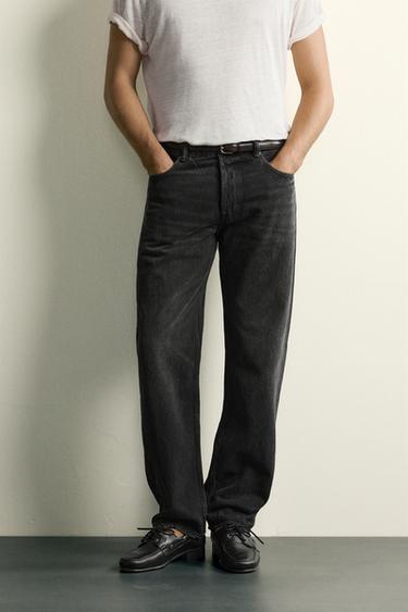 JEAN STRAIGHT FIT - Charbon de Zara