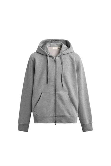 СЫДЫРМАЛЫ HEAVYWEIGHT КАПЮШОНДЫ СВИТШОТ ORIGINS - Сұр мергель Zara компаниясынан