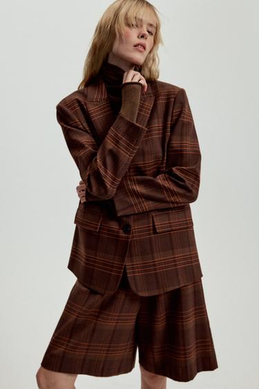 Zara PLAID BLAZER - Oranges