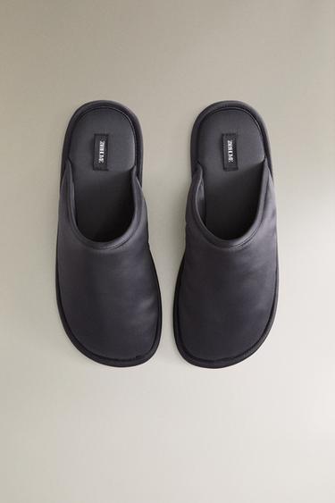 CHAUSSONS OUVERTS À L’ARRIÈRE EN SATIN - Bleu de Zara - Image 2