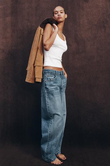 RIBBED STRAPPY TOP - White by Zara