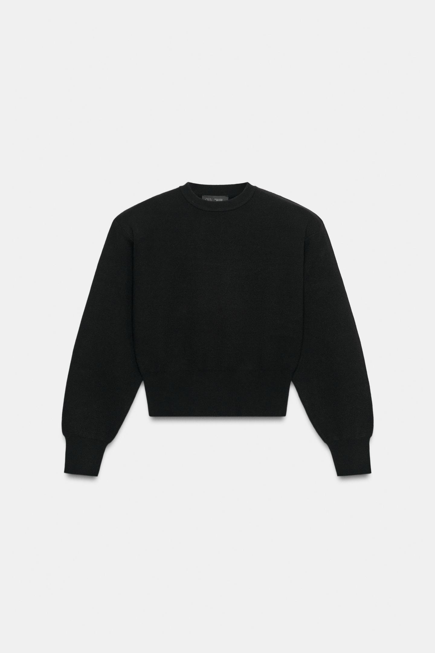 Женский свитер Zara Shoulder Pad Knit Jumper, цвет: Чёрный — фото 4
