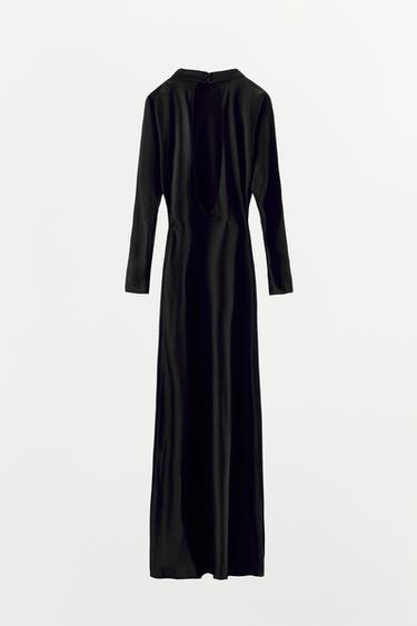 DRAPED SATIN DRESS - Black by Zara - Image 6