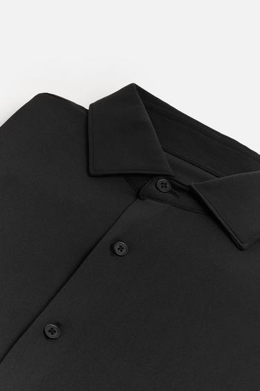 CHEMISE ÉLASTIQUE TEXTURÉE - Noir de Zara - Image 9