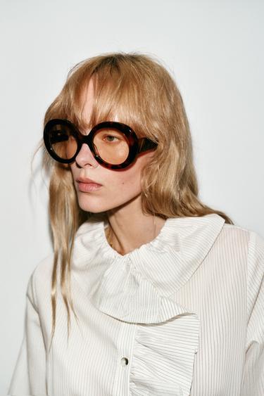 STRIPED SHIRT WITH RUFFLES - Black / White by Zara - Image 2