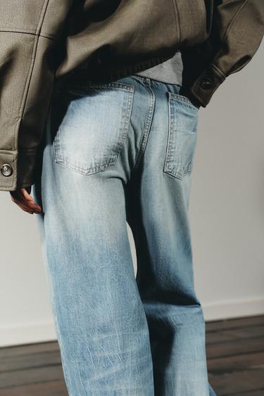JEAN TRF WIDE LEG TAILLE MI-HAUTE - Bleu délavé de Zara - Image 6