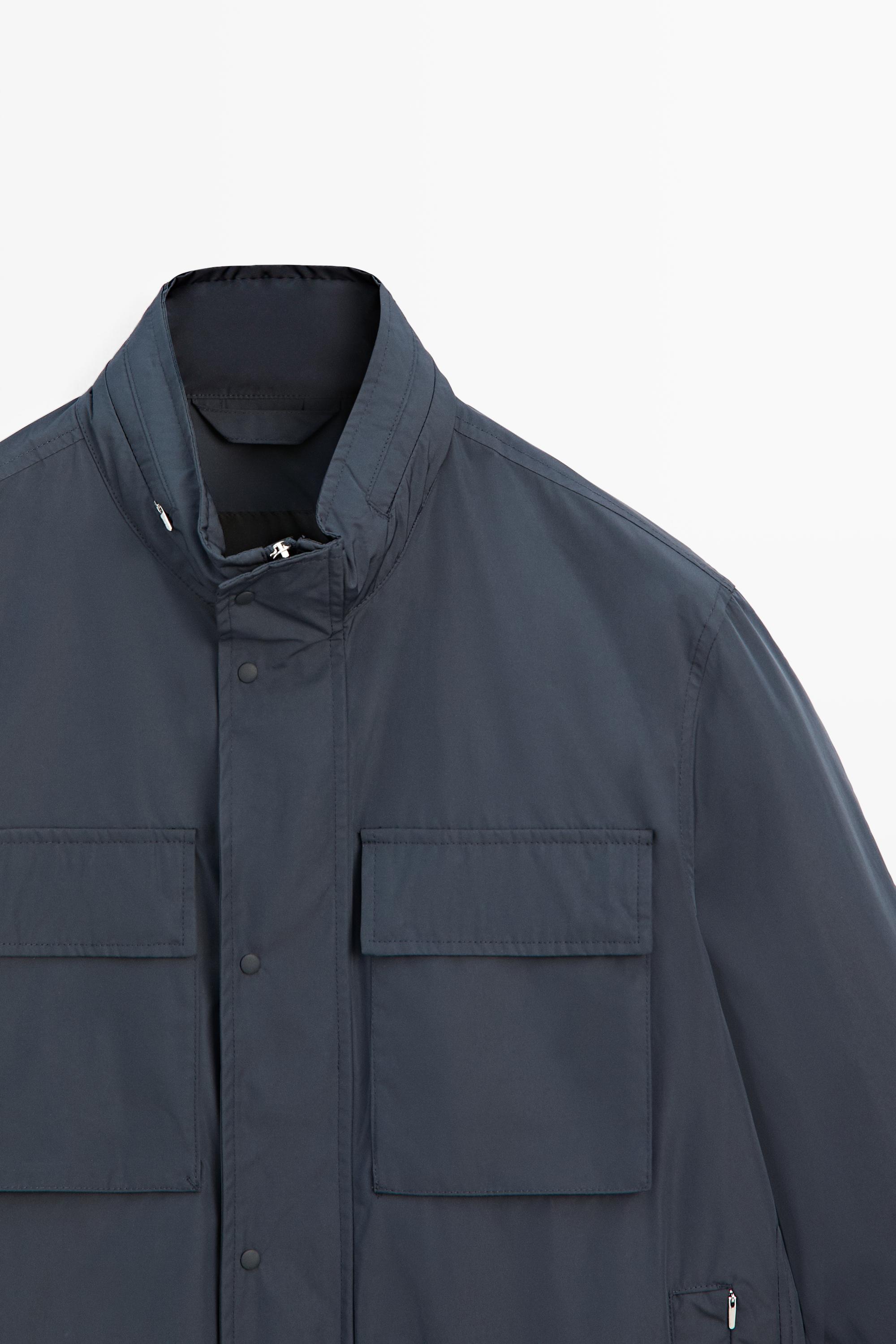 Technical fabric jacket with pocket details