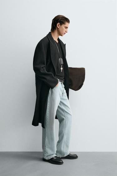 WOOL COAT BOUCLÉ TEXTURE - Black by Zara