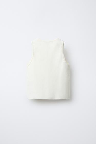 KNIT BEAD TOP - White by Zara - Image 1