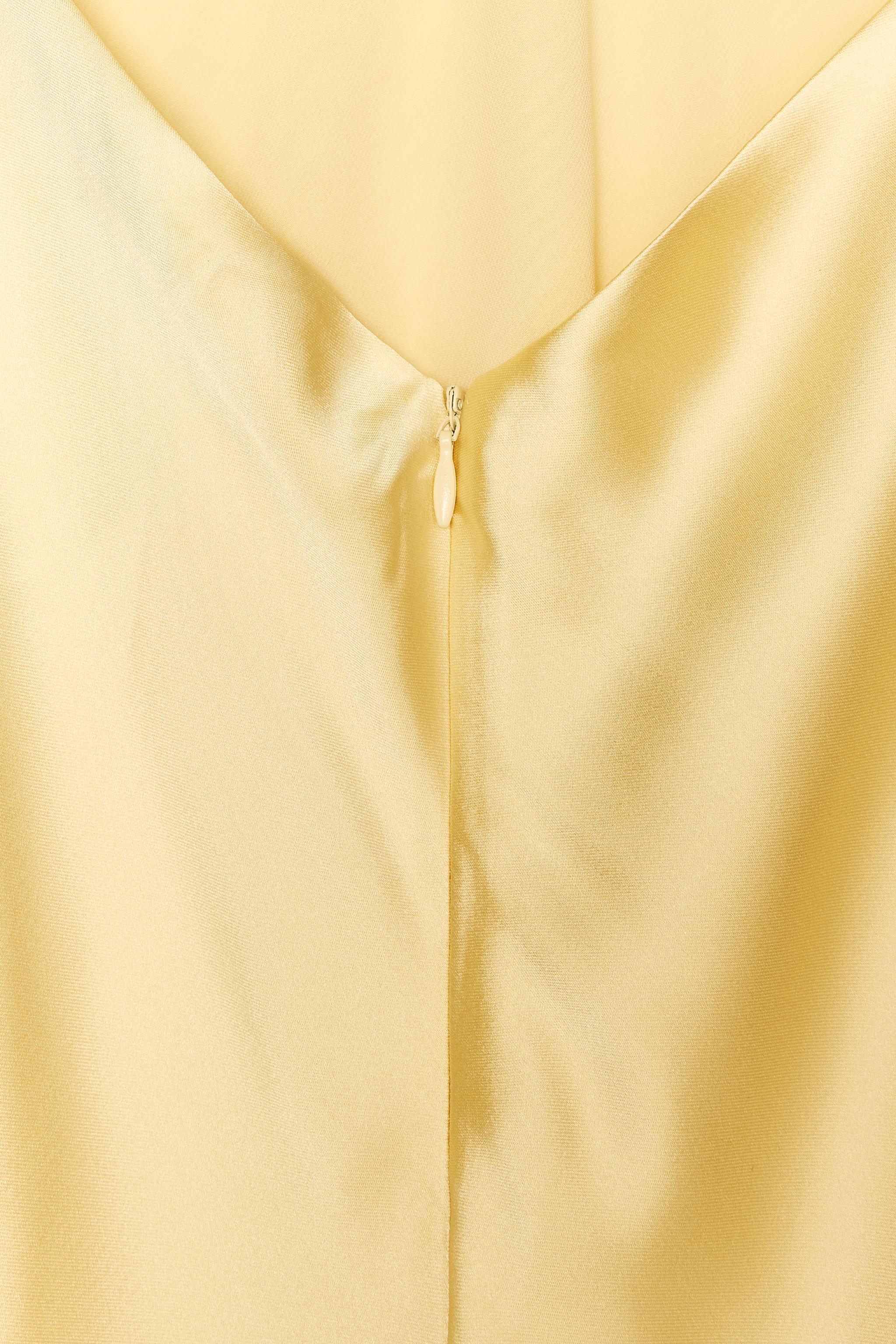 サテンミディワンピース - イエロー | ZARA Japan / 日本