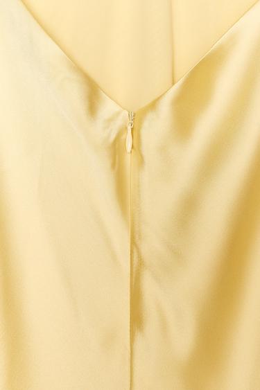 STRAPPY SATIN MIDI DRESS - Yellow by Zara - Image 7